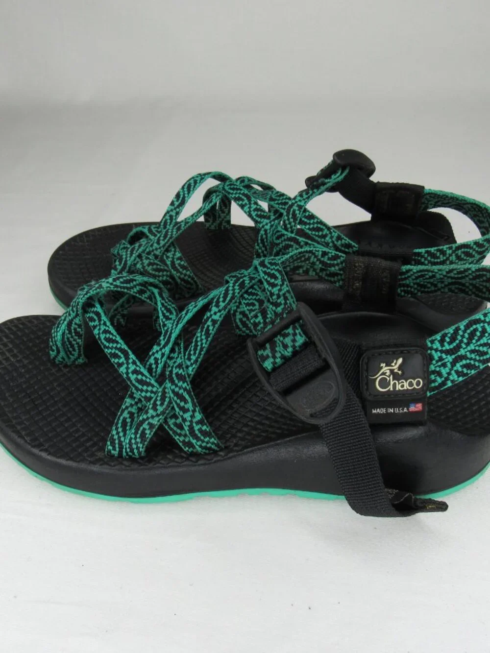 Chaco Green ZX/3 Strappy Sport Sandal Women's 6 Made in USA - Picture 4 of 9